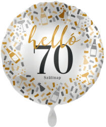  Szám, Számos fólia lufi 17" 42cm - 70-es lufi, Hello 70 (LUFI983322)