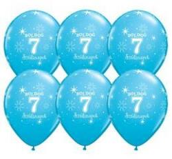 Qualatex Szám, Számos lufi 11" 28cm 6db 7-es lufi Boldog 7. szülinapot! , q37723rp (LUFI130988)