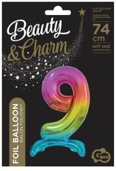 Godan Talpas számos lufi 29" (74cm) fólia szám, számjegy, 9 csak levegővel tölthető, szivárvány (MF5902973129151)