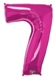 PartyPal Számos lufi 34" 86cm óriás Rózsaszín szám 7-es (LUFI204171) Lufi