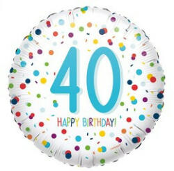anagram Szám, Számos lufi 18" 45cm - 40-es lufi, Happy Birthday 40 (LUFI129423)