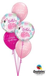 Héliumos luficsokor szülinapra, flamingo, flamingó, Happy Birthday - INGYENES KISZÁLLÍTÁSSAL (LUFI908023)