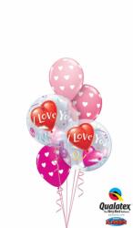  Héliumos luficsokor esküvő, szerelem, szív, Valentin nap - INGYENES GLS szállítással (LUFI120592)