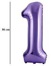 PartyPal Számos lufi 34" 86cm óriás lila szám, számjegy 1-es (LUFI243344)