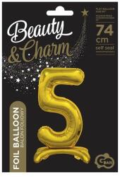 Godan Talpas számos lufi 29" (74cm) fólia szám, számjegy, 5 csak levegővel tölthető, Arany (MF5902973129595)