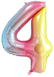 Fungram Számos lufi 34" 86cm óriás Rainbow, szivárvány, szám, számjegy 4-es (LUFI473126)