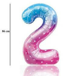 Fungram Számos lufi 34" 86cm óriás Starry Sky fólia szám, számjegy 2-es (LUFI279725)