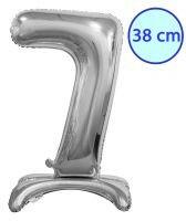 Godan Talpas számos lufi 15" (38cm) fólia szám, számjegy, 7 levegővel tölthető, ezüst (MF5902973134964)
