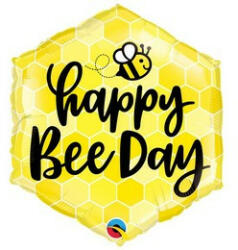 Qualatex Szülinapi lufi 18" 45cm Happy Bee Day (LUFI745893)