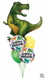  Héliumos luficsokor szülinapra, dinoszaurus, Tyrannosaurus, Happy Birthday - INGYENES GLS szállítással (LUFI780619)