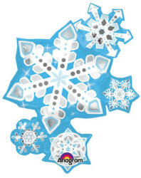  Óriás lufi 35" 88 cm hópehely, Snowflake, Karácsony, 31429 (LUFI517352)