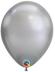  Latex léggömb 11" (28cm-es)Chrome, króm, Ezüst (LUFI600388)