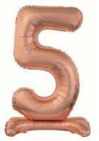  Talpas számos lufi 29" (74cm) fólia szám, számjegy, 5 csak levegővel tölthető, Rosegold (LUFI111987)