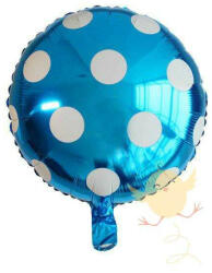  Kerek lufi 18" 45cm kék, pöttyös, (LUFI852266)