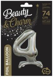 Godan Talpas számos lufi 29" (74cm) fólia szám, számjegy, 4 csak levegővel tölthető, Ezüst (MF5902973129366)