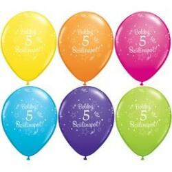 Szám, Számos latex lufi 11" 28cm 25db 5-ös lufi Boldog 5. szülinapot! , q48188 (LUFI105593)