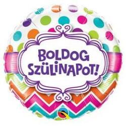  Szülinapi fólia lufi 18" 45cm Boldog Szülinapot, 57757 (LUFI951314)