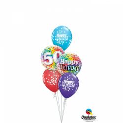  Héliumos luficsokor szülinapra, 50-es - INGYENES GLS szállítással (LUFI267780)