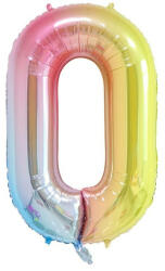 Fungram Számos lufi 34" 86cm óriás Rainbow, szivárvány, fólia szám, számjegy 0 (LUFI548628)