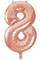 Partydeco Számos lufi 34" 86cm óriás Rosegold szám, számjegy 8-as (LUFI810234)