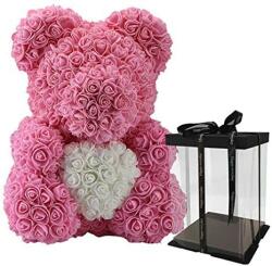  Virágmaci, Rózsamaci, 35cm, rózsaszín, szívvel (LUFI716050)