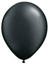  Léggömb 11" (28cm-es) léggömb, metál Fekete lufi, Metallic black (LUFI346200)