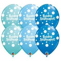  Szülinapi lufi 11" 28cm 6db Boldog szülinapot! kék (bwq26385rp)