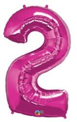 PartyPal Számos lufi 34" 86cm óriás Rózsaszín szám 2-es (LUFI868467)