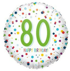anagram Szám, Számos lufi 18" 45cm - 80-as lufi, Happy Birthday 80 (LUFI201087)