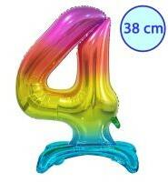 Godan Talpas számos lufi 15" (38cm) fólia szám, számjegy, 4 csak levegővel tölthető, szivárvány (MF5902973134704)
