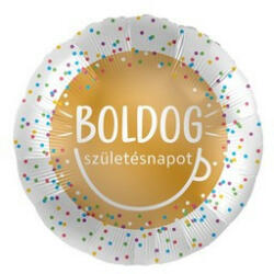  Szülinapi lufi 17" 42cm Boldog Születésnapot, mpr-70253 (LUFI901023)
