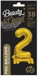 Godan Talpas számos lufi 15" (38cm) fólia szám, számjegy, 2 csak levegővel tölthető, Arany (MF5902973135060)