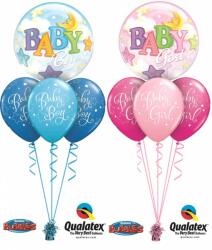  Héliumos luficsokor babaszületésre, kislány/kisfiú - INGYENES GLS szállítással (LUFI753792)