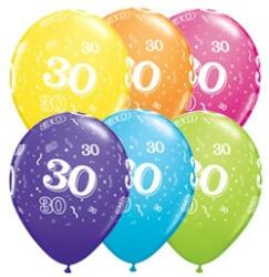 Qualatex Szám, Számos latex lufi 11" 28cm 6db 30-as lufi, 17891 (LUFI262204)