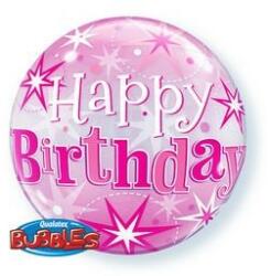 Qualatex Szülinapi Bubbles lufi 22" 56cm Happy Birthday (LUFI888782)