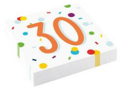 Amscan Szalvéta 33x33cm 30-as számmal, 20db, Konfetti mintás (LUFI660333)