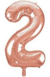 Partydeco Számos lufi 34" 86cm óriás Rosegold szám, számjegy 2-es (LUFI389324)