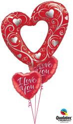  Héliumos luficsokor esküvő, szerelem, szív, Valentin nap - INGYENES GLS szállítással (LUFI405517)