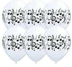 Qualatex Mintás lufi 11" 28cm 6db, kotta, hangjegy, 39769rp (LUFI766847)