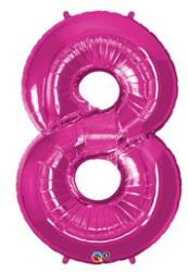 PartyPal Számos lufi 34" 86cm óriás Rózsaszín szám 8-as (LUFI969712)