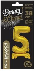 Godan Talpas számos lufi 15" (38cm) fólia szám, számjegy, 5 csak levegővel tölthető, Arany (MF5902973135121)