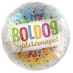  Szülinapi lufi 17" 42cm Boldog Születésnapot, mpr-70501 (LUFI472666)