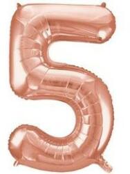 Partydeco Számos lufi 34" 86cm óriás Rosegold szám, számjegy 5-ös (LUFI921638)