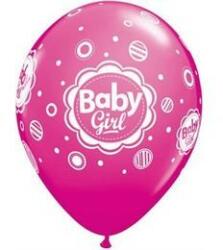 Qualatex Mintás lufi 11" 28cm 6db Baby girl, 17799 (LUFI822736)