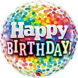 Qualatex Szülinapi lufi 18" 45cm Happy Birthday (LUFI863079)