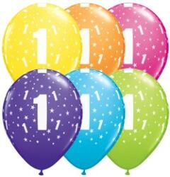 Qualatex szám, számos lufi 11" 28cm 6db 1-es szám lufi, 17817 (LUFI917322)
