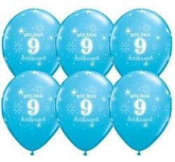 Szám, Számos latex lufi 11" 28cm 25db 9-es lufi Boldog 9. szülinapot! , q37808 (LUFI699835)