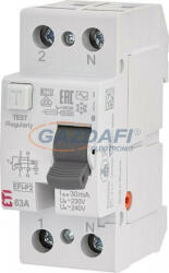 ETI 002061213 EFI-P2 AC 63A 30mA áram-védőkapcsoló, 2p, csak váltóáramú, azonnali kioldású