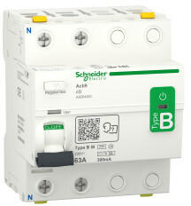 SCHNEIDER A9Z64263 ACTI9 iID áram-védőkapcsoló, B-SI osztály, 2P, 63A, 300mA (A9Z64263)