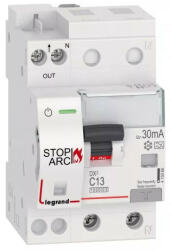 LEGRAND 415966 DX3 Stop Arc Íveszárlat érzékelő kombinált áram-védőkapcsoló C13 10000A alsó betáp BIC (415966)